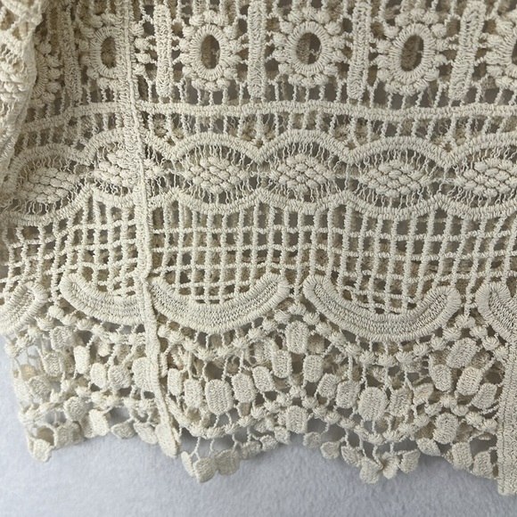 Liverpool Lace/Crochet Cardigan Size XL/1X Cream Beautiful Like New - Picture 8 of 11